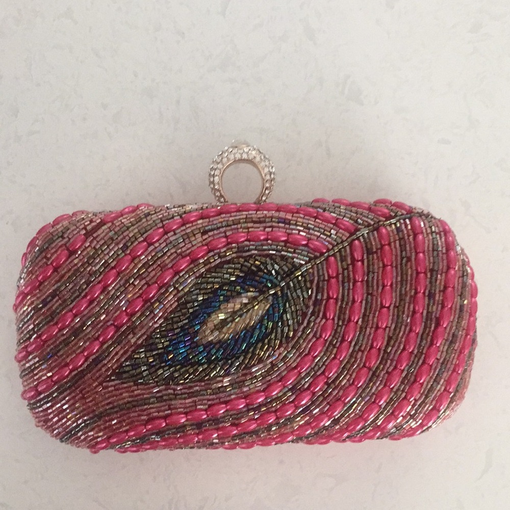Red peacock clutch!